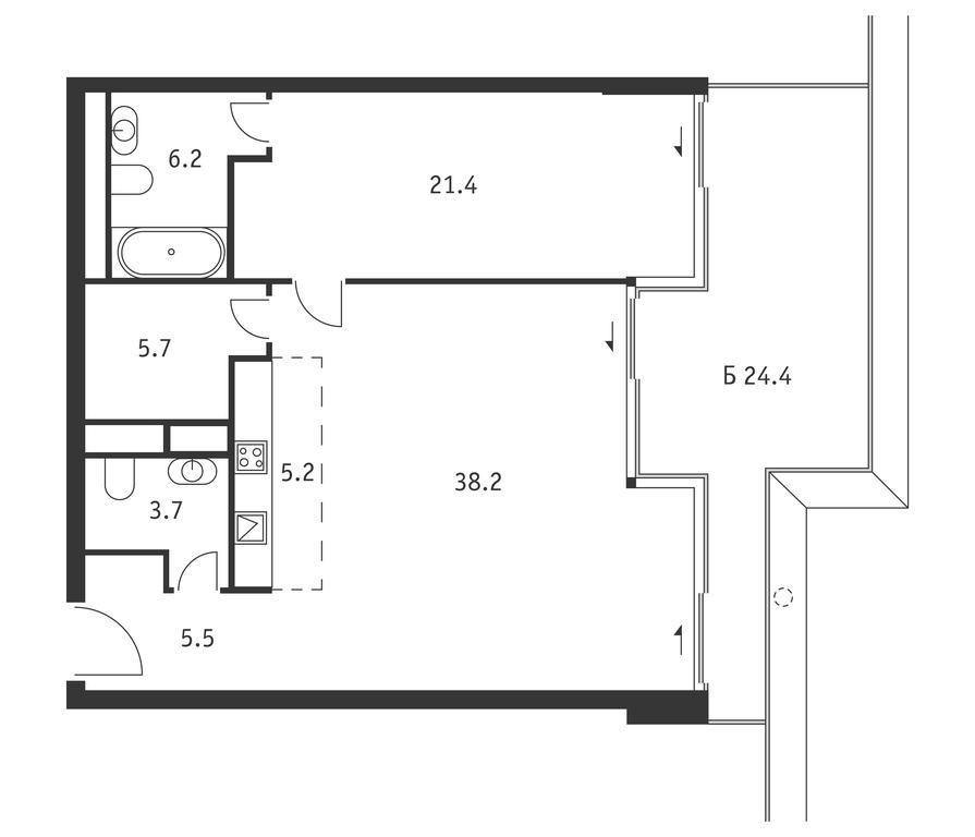 1-BD Apartment Sale, 93.2平方米 at Badaevskiy, Kutuzovsky Avenue, 12с3, Moscow, Russia #1 1-BD Apartment Sale, 93.2平方米 at Badaevskiy, Kutuzovsky Avenue, 12с3, Moscow, Russia #1