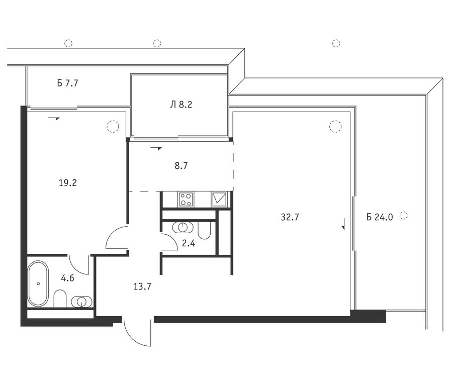 1-BD Apartment Sale, 94.9 sq. m. at Badaevskiy, Kutuzovsky Avenue, 12с3, Moscow, Russia #1