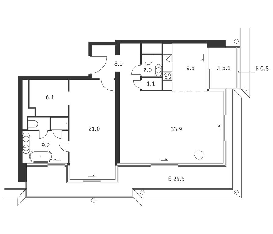 1-BD Apartment Sale, 101.3 sq. m. at Badaevskiy, Kutuzovsky Avenue, 12с3, Moscow, Russia #1 1-BD Apartment Sale, 101.3 sq. m. at Badaevskiy, Kutuzovsky Avenue, 12с3, Moscow, Russia #1