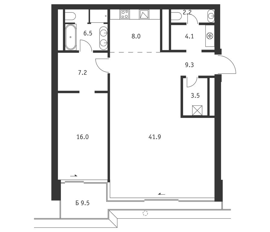 1-BD Apartment Sale, 101.6 sq. m. at Badaevskiy, Kutuzovsky Avenue, 12с3, Moscow, Russia #1 1-BD Apartment Sale, 101.6 sq. m. at Badaevskiy, Kutuzovsky Avenue, 12с3, Moscow, Russia #1