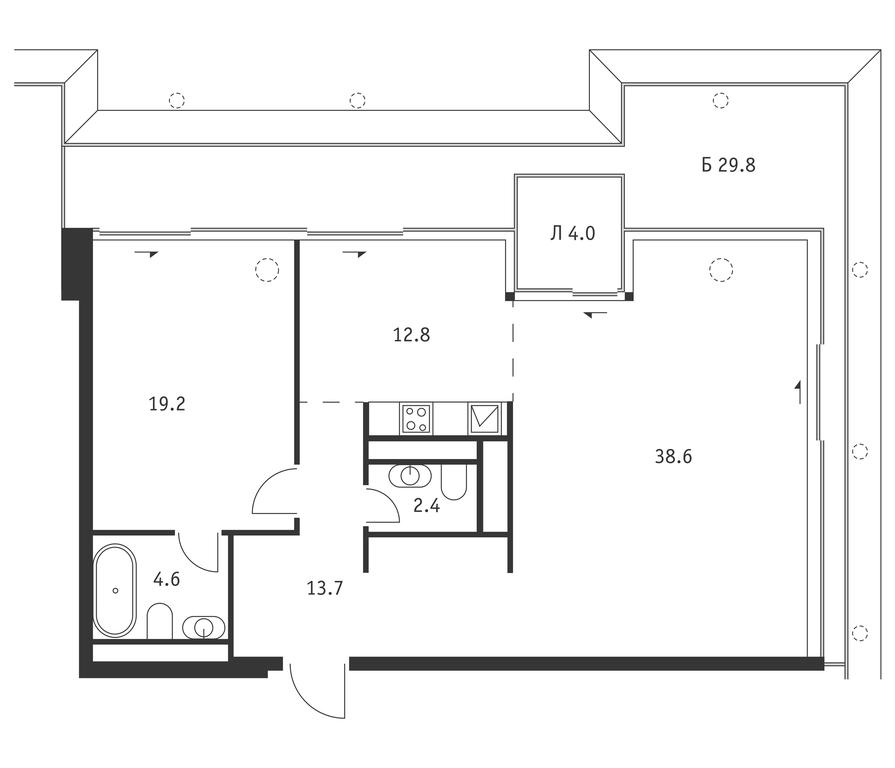 1-BD Apartment Sale, 102.2平方米 at Badaevskiy, Kutuzovsky Avenue, 12с3, Moscow, Russia #1 1-BD Apartment Sale, 102.2平方米 at Badaevskiy, Kutuzovsky Avenue, 12с3, Moscow, Russia #1