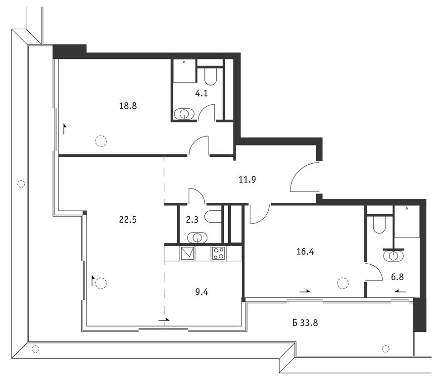 2-BD Apartment Sale, 102.3 sq. m. at Badaevskiy, Kutuzovsky Avenue, 12с3, Moscow, Russia #1 2-BD Apartment Sale, 102.3 sq. m. at Badaevskiy, Kutuzovsky Avenue, 12с3, Moscow, Russia #1