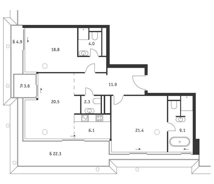 2-BD Apartment Sale, 104.1平方米 at Badaevskiy, Kutuzovsky Avenue, 12с3, Moscow, Russia #1 2-BD Apartment Sale, 104.1平方米 at Badaevskiy, Kutuzovsky Avenue, 12с3, Moscow, Russia #1