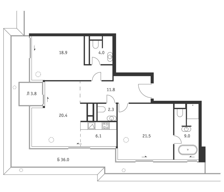 2-BD Apartment Sale, 106.7 sq. m. at Badaevskiy, Kutuzovsky Avenue, 12с3, Moscow, Russia #1 2-BD Apartment Sale, 106.7 sq. m. at Badaevskiy, Kutuzovsky Avenue, 12с3, Moscow, Russia #1