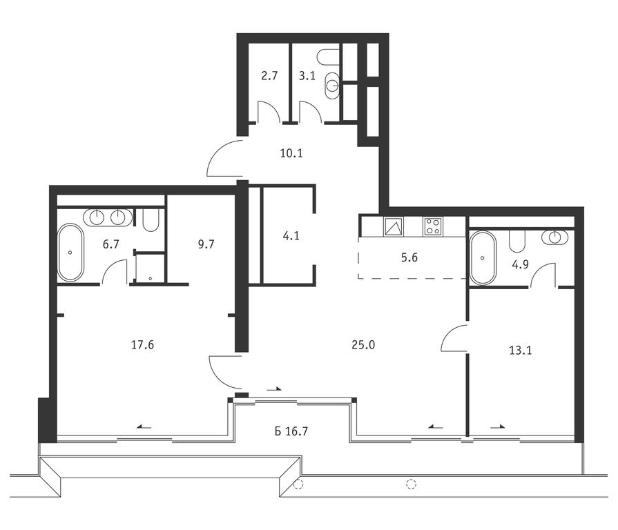 2-BD Apartment Sale, 107.6平方米 at Badaevskiy, Kutuzovsky Avenue, 12с3, Moscow, Russia #1 2-BD Apartment Sale, 107.6平方米 at Badaevskiy, Kutuzovsky Avenue, 12с3, Moscow, Russia #1