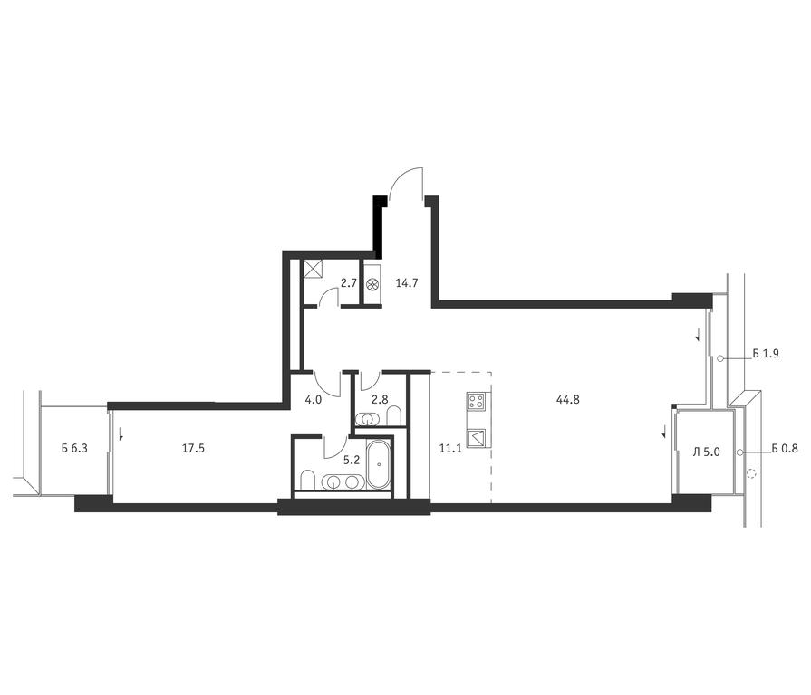 1-BD Apartment Sale, 108 sq. m. at Badaevskiy, Kutuzovsky Avenue, 12с3, Moscow, Russia #1 1-BD Apartment Sale, 108 sq. m. at Badaevskiy, Kutuzovsky Avenue, 12с3, Moscow, Russia #1