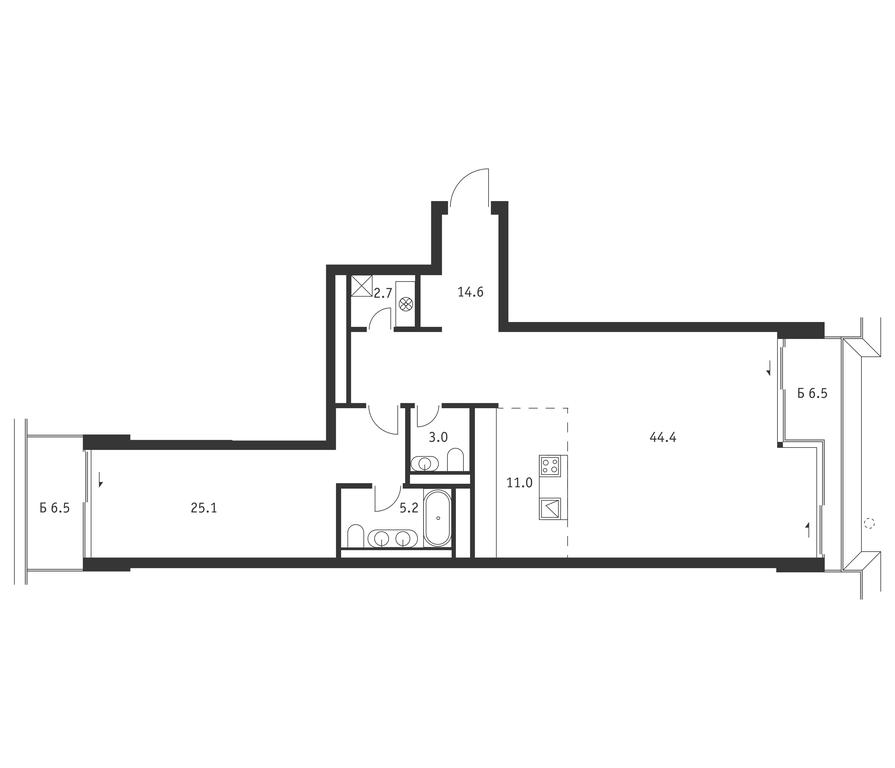 1-BD Apartment Sale, 110.3 sq. m. at Badaevskiy, Kutuzovsky Avenue, 12с3, Moscow, Russia #1