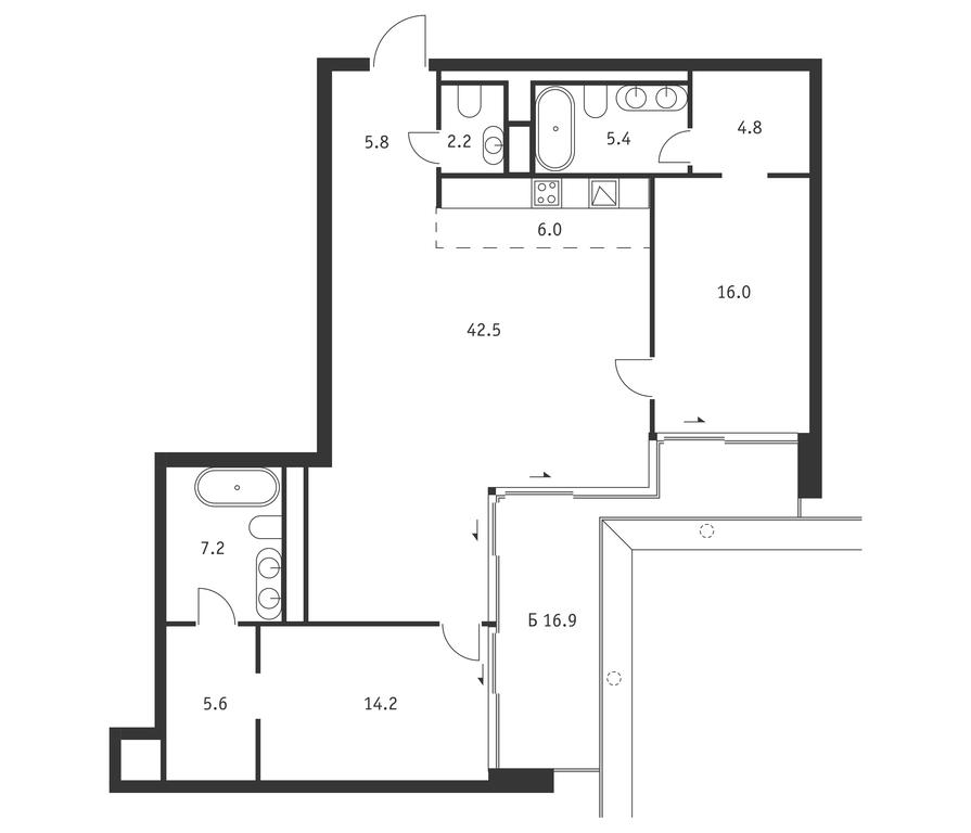 2-BD Apartment Sale, 114.8 sq. m. at Badaevskiy, Kutuzovsky Avenue, 12с3, Moscow, Russia #1 2-BD Apartment Sale, 114.8 sq. m. at Badaevskiy, Kutuzovsky Avenue, 12с3, Moscow, Russia #1