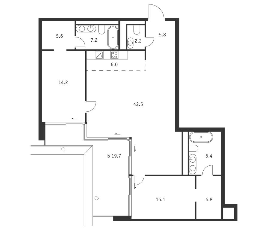 2-BD Apartment Sale, 115.7平方米 at Badaevskiy, Kutuzovsky Avenue, 12с3, Moscow, Russia #1 2-BD Apartment Sale, 115.7平方米 at Badaevskiy, Kutuzovsky Avenue, 12с3, Moscow, Russia #1
