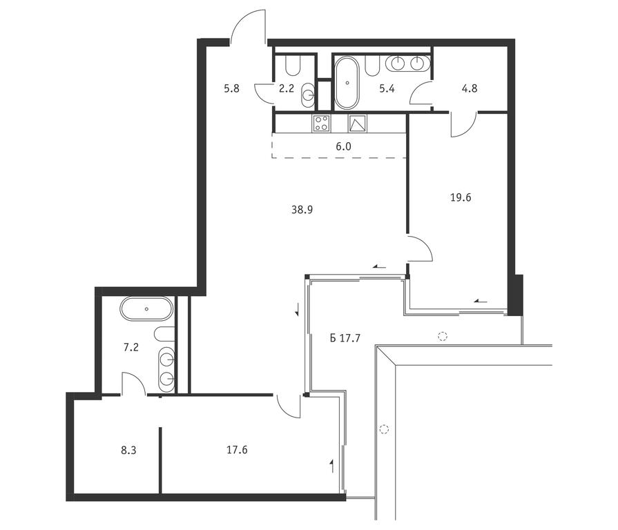2-BD Apartment Sale, 121.1平方米 at Badaevskiy, Kutuzovsky Avenue, 12с3, Moscow, Russia #1 2-BD Apartment Sale, 121.1平方米 at Badaevskiy, Kutuzovsky Avenue, 12с3, Moscow, Russia #1