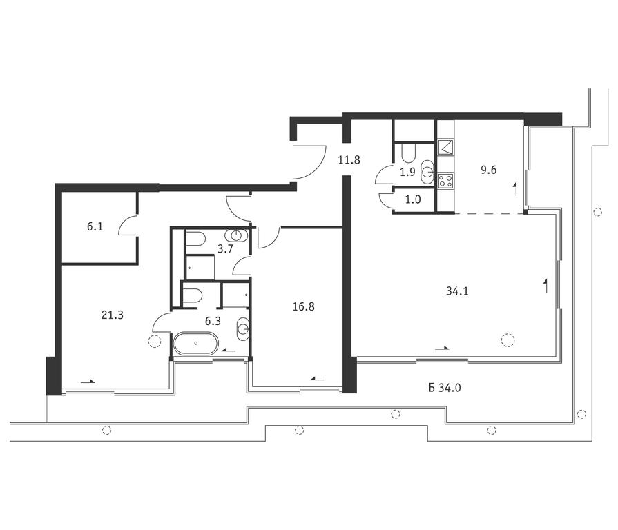 2-BD Apartment Sale, 122.8平方米 at Badaevskiy, Kutuzovsky Avenue, 12с3, Moscow, Russia #1 2-BD Apartment Sale, 122.8平方米 at Badaevskiy, Kutuzovsky Avenue, 12с3, Moscow, Russia #1