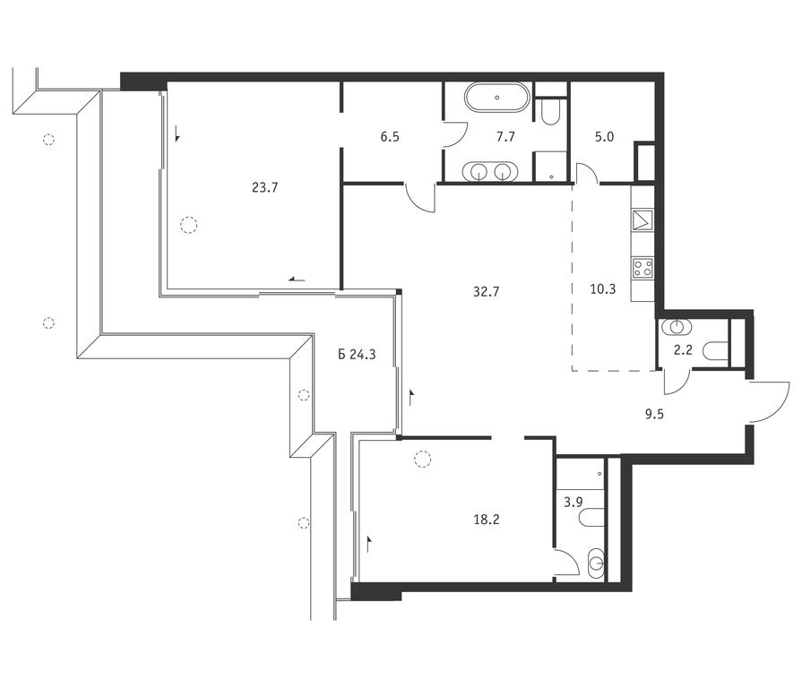 2-BD Apartment Sale, 127 sq. m. at Badaevskiy, Kutuzovsky Avenue, 12с3, Moscow, Russia #1