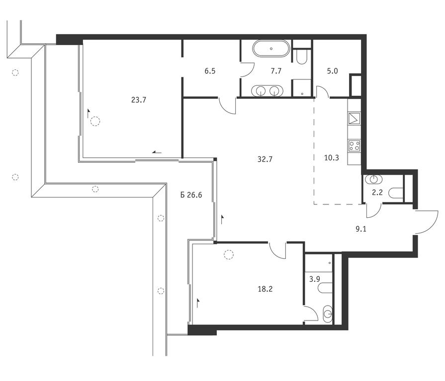 2-BD Apartment Sale, 127.7 sq. m. at Badaevskiy, Kutuzovsky Avenue, 12с3, Moscow, Russia #1 2-BD Apartment Sale, 127.7 sq. m. at Badaevskiy, Kutuzovsky Avenue, 12с3, Moscow, Russia #1