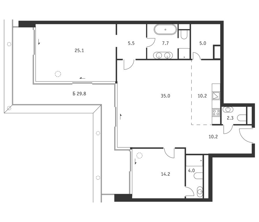 2-BD Apartment Sale, 128.1平方米 at Badaevskiy, Kutuzovsky Avenue, 12с3, Moscow, Russia #1 2-BD Apartment Sale, 128.1平方米 at Badaevskiy, Kutuzovsky Avenue, 12с3, Moscow, Russia #1