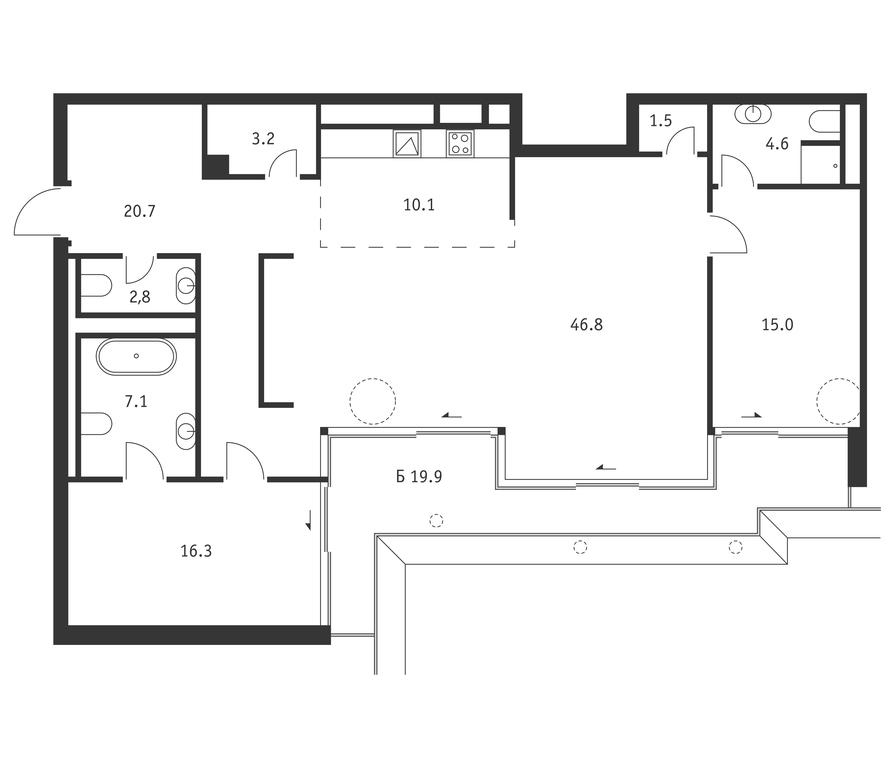 2-BD Apartment Sale, 134.1平方米 at Badaevskiy, Kutuzovsky Avenue, 12с3, Moscow, Russia #1 2-BD Apartment Sale, 134.1平方米 at Badaevskiy, Kutuzovsky Avenue, 12с3, Moscow, Russia #1