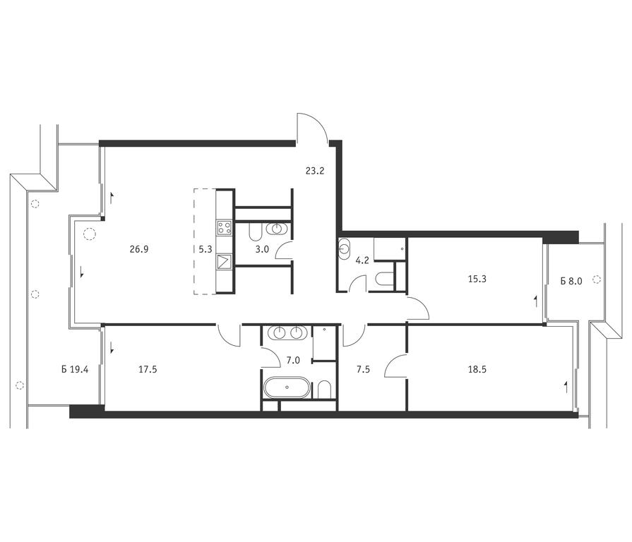 3-BD Apartment Sale, 136.6 sq. m. at Badaevskiy, Kutuzovsky Avenue, 12с3, Moscow, Russia #1 3-BD Apartment Sale, 136.6 sq. m. at Badaevskiy, Kutuzovsky Avenue, 12с3, Moscow, Russia #1