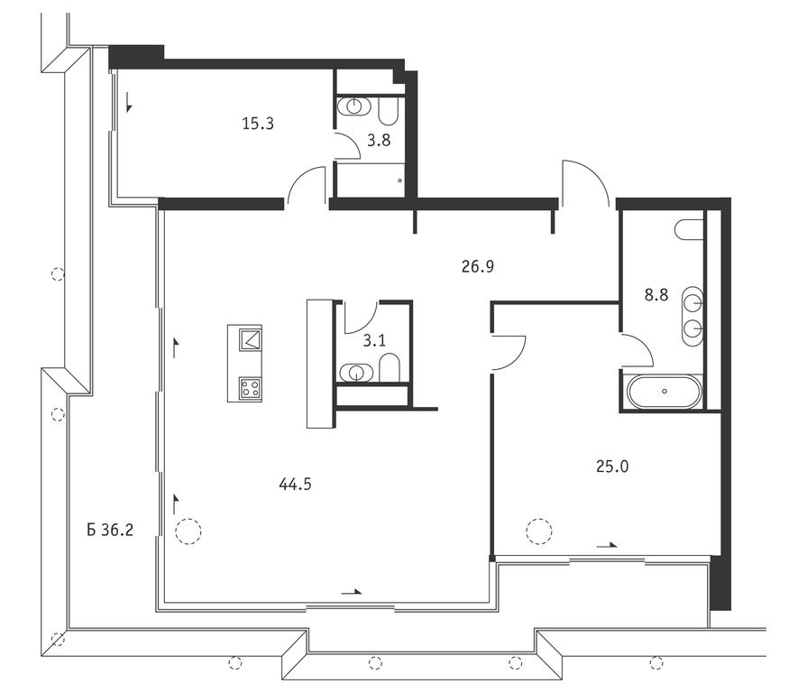1-BD Apartment Sale, 138.3平方米 at Badaevskiy, Kutuzovsky Avenue, 12с3, Moscow, Russia #1 1-BD Apartment Sale, 138.3平方米 at Badaevskiy, Kutuzovsky Avenue, 12с3, Moscow, Russia #1