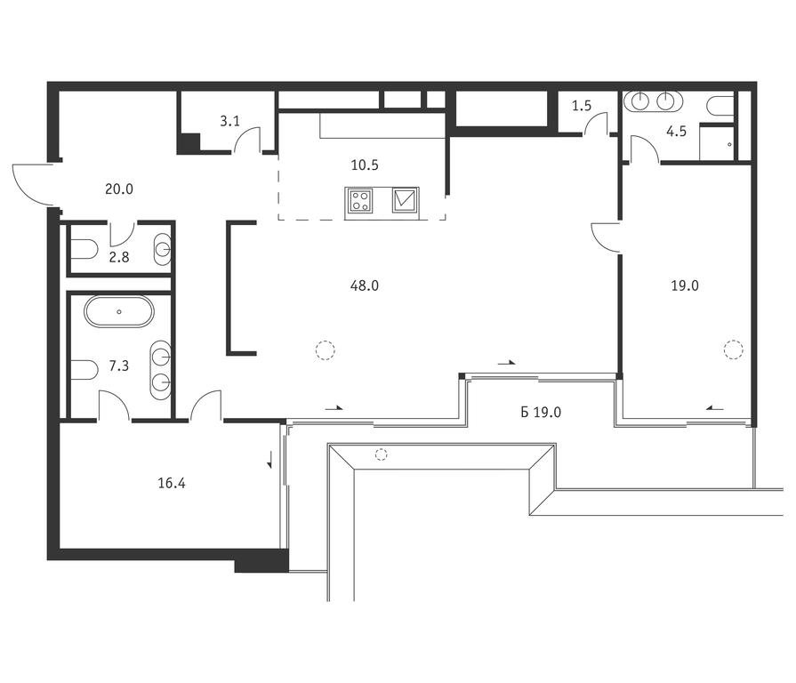 2-BD Apartment Sale, 138.8平方米 at Badaevskiy, Kutuzovsky Avenue, 12с3, Moscow, Russia #1 2-BD Apartment Sale, 138.8平方米 at Badaevskiy, Kutuzovsky Avenue, 12с3, Moscow, Russia #1