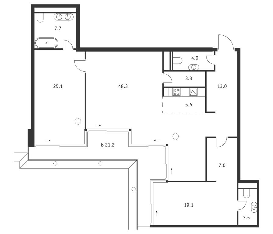 2-BD Apartment Sale, 143 sq. m. at Badaevskiy, Kutuzovsky Avenue, 12с3, Moscow, Russia #1 2-BD Apartment Sale, 143 sq. m. at Badaevskiy, Kutuzovsky Avenue, 12с3, Moscow, Russia #1