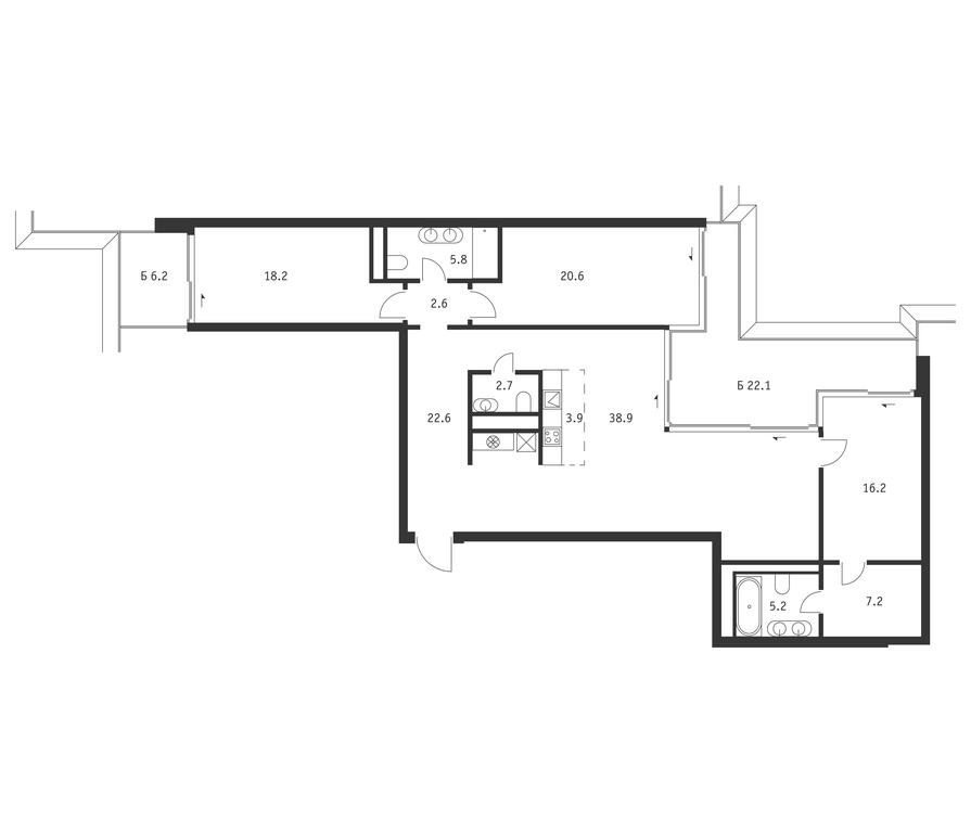3-BD Apartment Sale, 152.4平方米 at Badaevskiy, Kutuzovsky Avenue, 12с3, Moscow, Russia #1 3-BD Apartment Sale, 152.4平方米 at Badaevskiy, Kutuzovsky Avenue, 12с3, Moscow, Russia #1