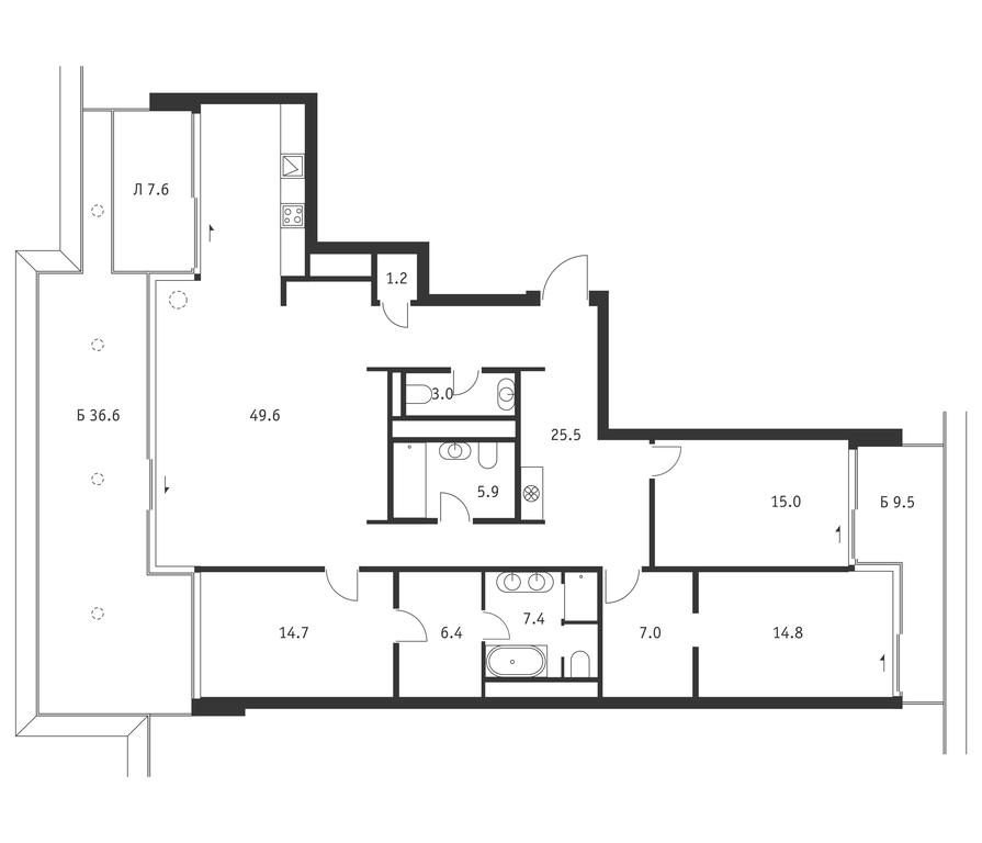 2-BD Apartment Sale, 168.2 sq. m. at Badaevskiy, Kutuzovsky Avenue, 12с3, Moscow, Russia #1 2-BD Apartment Sale, 168.2 sq. m. at Badaevskiy, Kutuzovsky Avenue, 12с3, Moscow, Russia #1