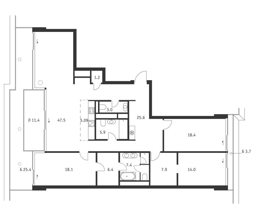 2-BD Apartment Sale, 169.8 sq. m. at Badaevskiy, Kutuzovsky Avenue, 12с3, Moscow, Russia #1 2-BD Apartment Sale, 169.8 sq. m. at Badaevskiy, Kutuzovsky Avenue, 12с3, Moscow, Russia #1