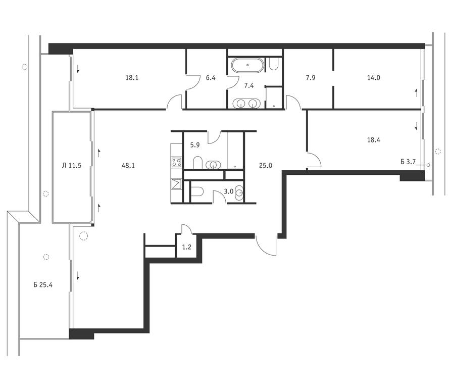2-BD Apartment Sale, 169.9 sq. m. at Badaevskiy, Kutuzovsky Avenue, 12с3, Moscow, Russia #1 2-BD Apartment Sale, 169.9 sq. m. at Badaevskiy, Kutuzovsky Avenue, 12с3, Moscow, Russia #1