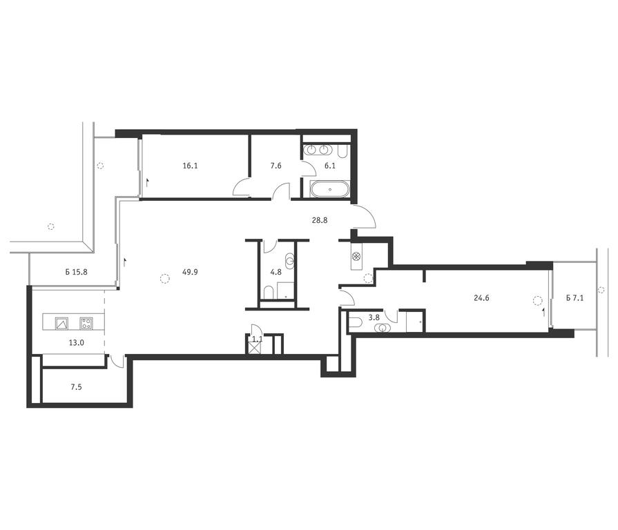 2-BD Apartment Sale, 170.1 sq. m. at Badaevskiy, Kutuzovsky Avenue, 12с3, Moscow, Russia #1 2-BD Apartment Sale, 170.1 sq. m. at Badaevskiy, Kutuzovsky Avenue, 12с3, Moscow, Russia #1