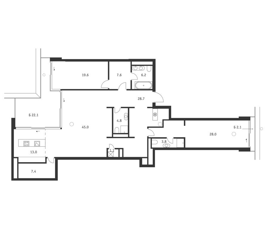 2-BD Apartment Sale, 172.4 sq. m. at Badaevskiy, Kutuzovsky Avenue, 12с3, Moscow, Russia #1 2-BD Apartment Sale, 172.4 sq. m. at Badaevskiy, Kutuzovsky Avenue, 12с3, Moscow, Russia #1