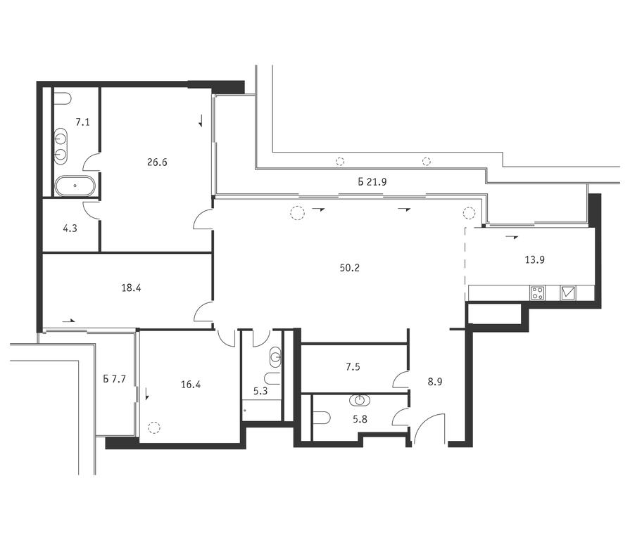 3-BD Apartment Sale, 173.3 sq. m. at Badaevskiy, Kutuzovsky Avenue, 12с3, Moscow, Russia #1 3-BD Apartment Sale, 173.3 sq. m. at Badaevskiy, Kutuzovsky Avenue, 12с3, Moscow, Russia #1