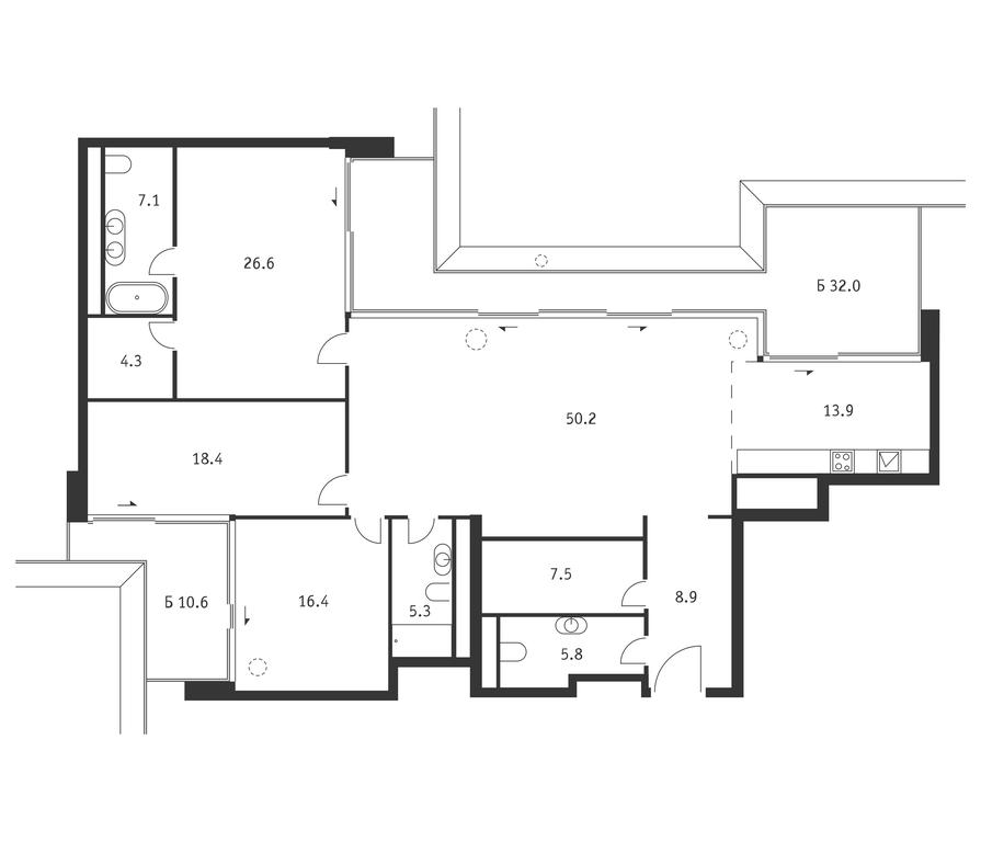 3-BD Apartment Sale, 177.2 sq. m. at Badaevskiy, Kutuzovsky Avenue, 12с3, Moscow, Russia #1