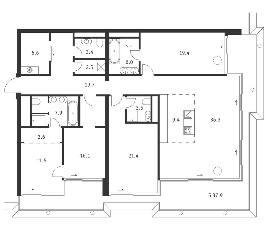 3-BD Apartment Sale, 178.7 sq. m. at Badaevskiy, Kutuzovsky Avenue, 12с3, Moscow, Russia #1 3-BD Apartment Sale, 178.7 sq. m. at Badaevskiy, Kutuzovsky Avenue, 12с3, Moscow, Russia #1
