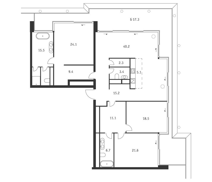 3-BD Apartment Sale, 190.3 sq. m. at Badaevskiy, Kutuzovsky Avenue, 12с3, Moscow, Russia #1 3-BD Apartment Sale, 190.3 sq. m. at Badaevskiy, Kutuzovsky Avenue, 12с3, Moscow, Russia #1