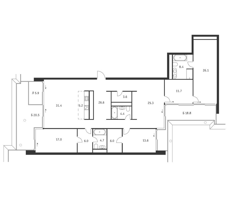4-BD Apartment Sale, 204.8 sq. m. at Badaevskiy, Kutuzovsky Avenue, 12с3, Moscow, Russia #1 4-BD Apartment Sale, 204.8 sq. m. at Badaevskiy, Kutuzovsky Avenue, 12с3, Moscow, Russia #1