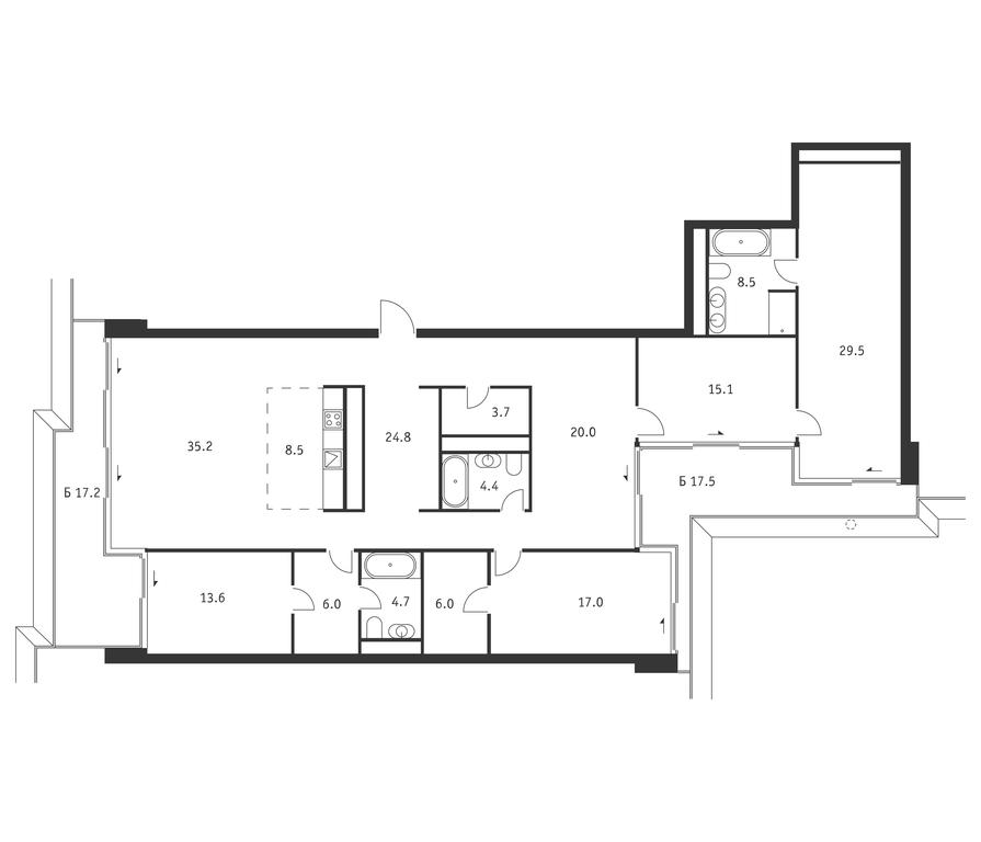 4-BD Apartment Sale, 207.5平方米 at Badaevskiy, Kutuzovsky Avenue, 12с3, Moscow, Russia #1 4-BD Apartment Sale, 207.5平方米 at Badaevskiy, Kutuzovsky Avenue, 12с3, Moscow, Russia #1