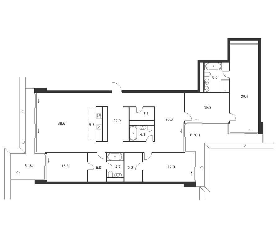 4-BD Apartment Sale, 208.5 sq. m. at Badaevskiy, Kutuzovsky Avenue, 12с3, Moscow, Russia #1 4-BD Apartment Sale, 208.5 sq. m. at Badaevskiy, Kutuzovsky Avenue, 12с3, Moscow, Russia #1