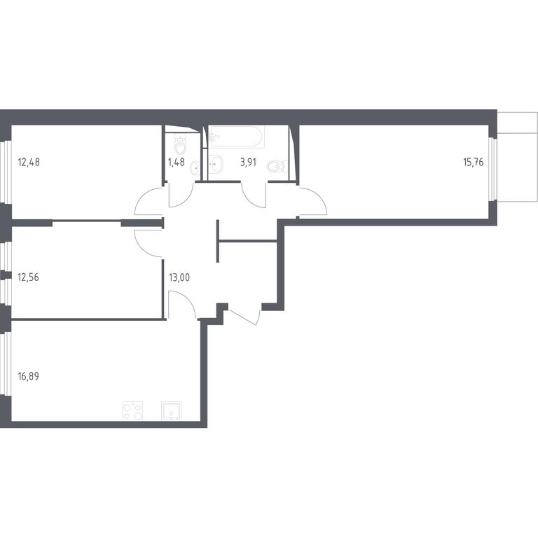 2-BD Apartment Sale, 76.08 sq. m. at Ostafevo, Ostafyevskoe Highway, 12к1, Ryazanovskoe Settlement, Moscow, Russia #1 2-BD Apartment Sale, 76.08 sq. m. at Ostafevo, Ostafyevskoe Highway, 12к1, Ryazanovskoe Settlement, Moscow, Russia #1