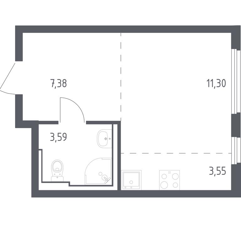 Продажа квартиры, 25,82 м² в ЖК «Остафьево», Остафьевское шоссе, 12к1, поселение Рязановское, Москва, Россия #1