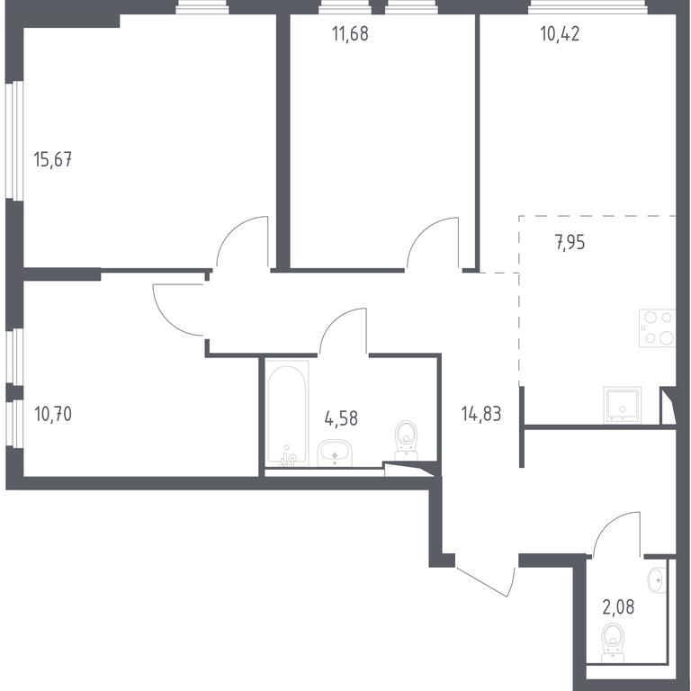 2-BD Apartment Sale, 77.91 sq. m. at Ostafevo, Ostafyevskoe Highway, 12к1, Ryazanovskoe Settlement, Moscow, Russia #1 2-BD Apartment Sale, 77.91 sq. m. at Ostafevo, Ostafyevskoe Highway, 12к1, Ryazanovskoe Settlement, Moscow, Russia #1