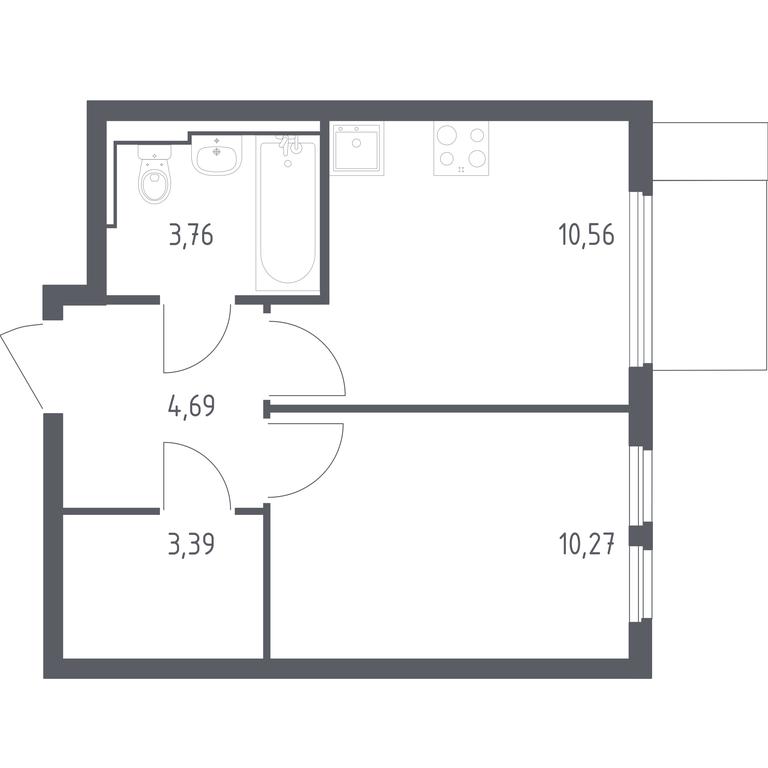 Apartment Sale, 32.67 sq. m. at Ostafevo, Ostafyevskoe Highway, 12к1, Ryazanovskoe Settlement, Moscow, Russia #1