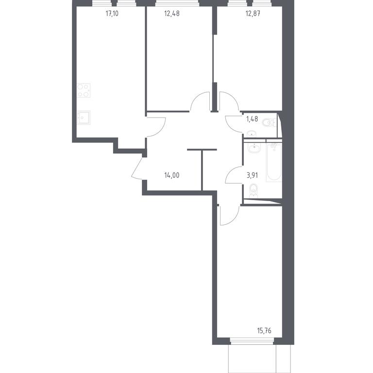 2-BD Apartment Sale, 77.6平方米 at Ostafevo, Ostafyevskoe Highway, 12к1, Ryazanovskoe Settlement, Moscow, Russia #1 2-BD Apartment Sale, 77.6平方米 at Ostafevo, Ostafyevskoe Highway, 12к1, Ryazanovskoe Settlement, Moscow, Russia #1