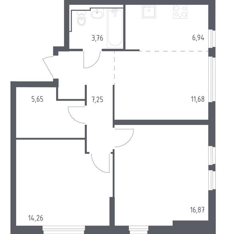 1-BD Apartment Sale, 66.41平方米 at Ostafevo, Ostafyevskoe Highway, 12к1, Ryazanovskoe Settlement, Moscow, Russia #1 1-BD Apartment Sale, 66.41平方米 at Ostafevo, Ostafyevskoe Highway, 12к1, Ryazanovskoe Settlement, Moscow, Russia #1