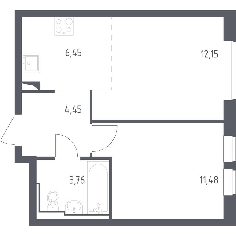 Apartment Sale, 38.29平方米 at Ostafevo, Ostafyevskoe Highway, 12к1, Ryazanovskoe Settlement, Moscow, Russia #1