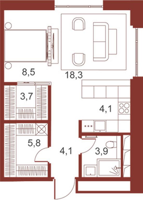 Apartment Sale, 49.6 sq. m. at Ilinka 3/8, Ilyinka Street, 3/8с4, Moscow, Russia #1