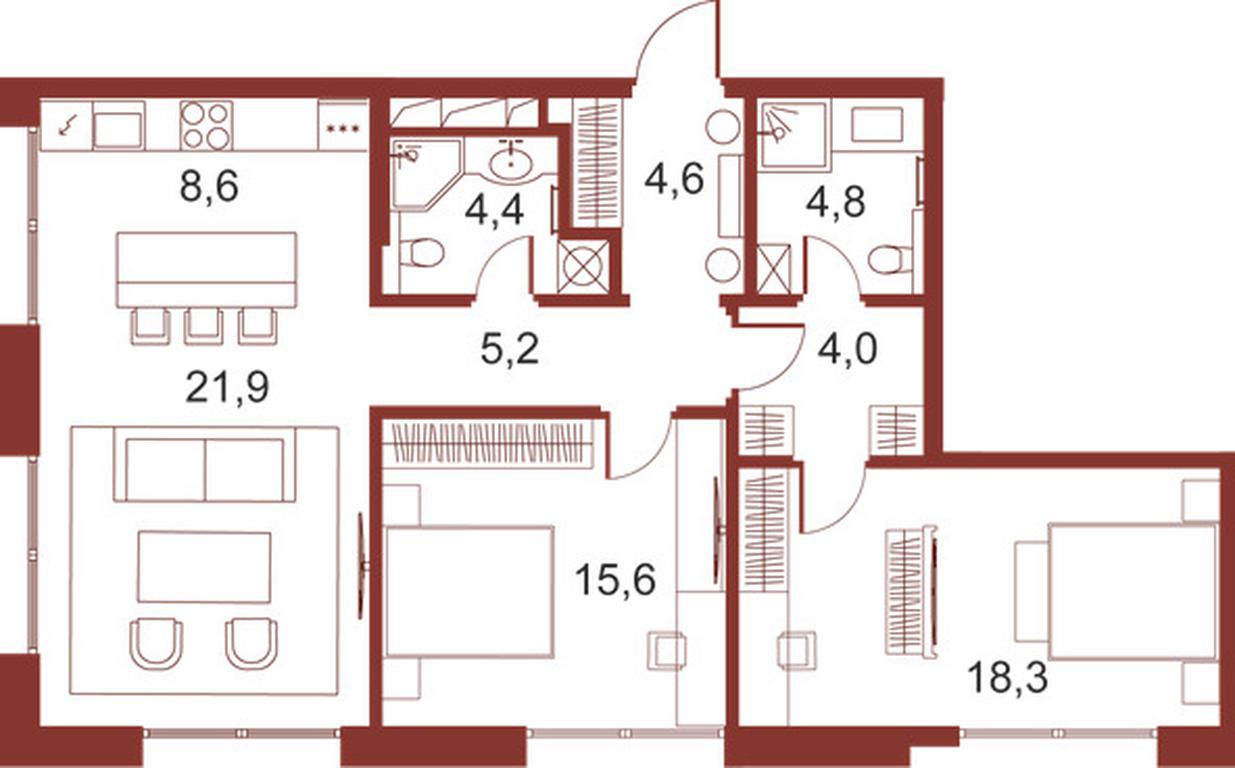 Продажа 2-комн. квартиры, 88,5 м² в ЖК «Ильинка 3&#x2F;8», улица Ильинка, 3/8с4, Москва, Россия #1