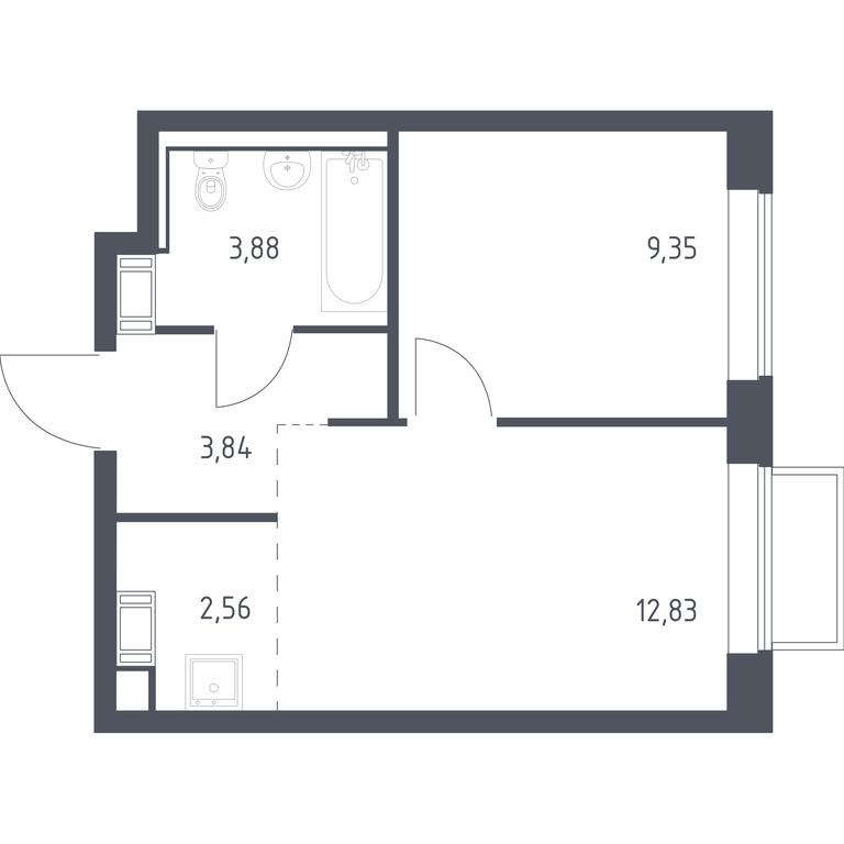 Apartment Sale, 32.3 sq. m. at Tomilino Park, 1-y kvartal, posyolok Zhilino-1, Lubertsy City District, Moscow Region, Russia #1 Apartment Sale, 32.3 sq. m. at Tomilino Park, 1-y kvartal, posyolok Zhilino-1, Lubertsy City District, Moscow Region, Russia #1