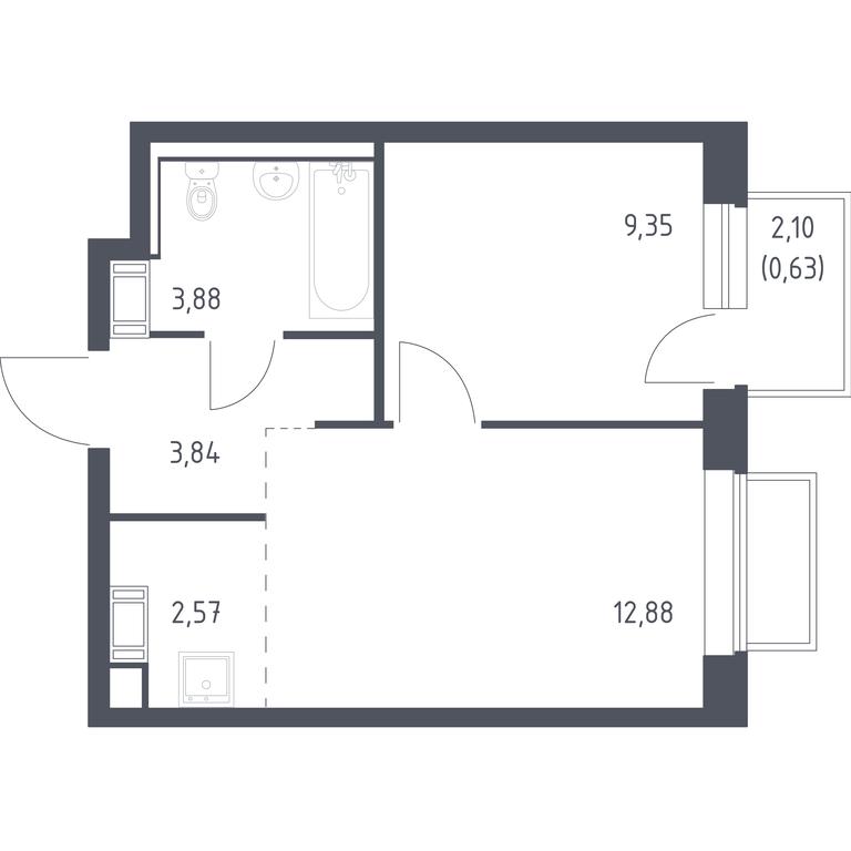 Продажа 1-комн. квартиры, 33,15 м² в ЖК «Томилино Парк», 1-й квартал, посёлок Жилино-1, городской округ Люберцы, Московская область, Россия #1