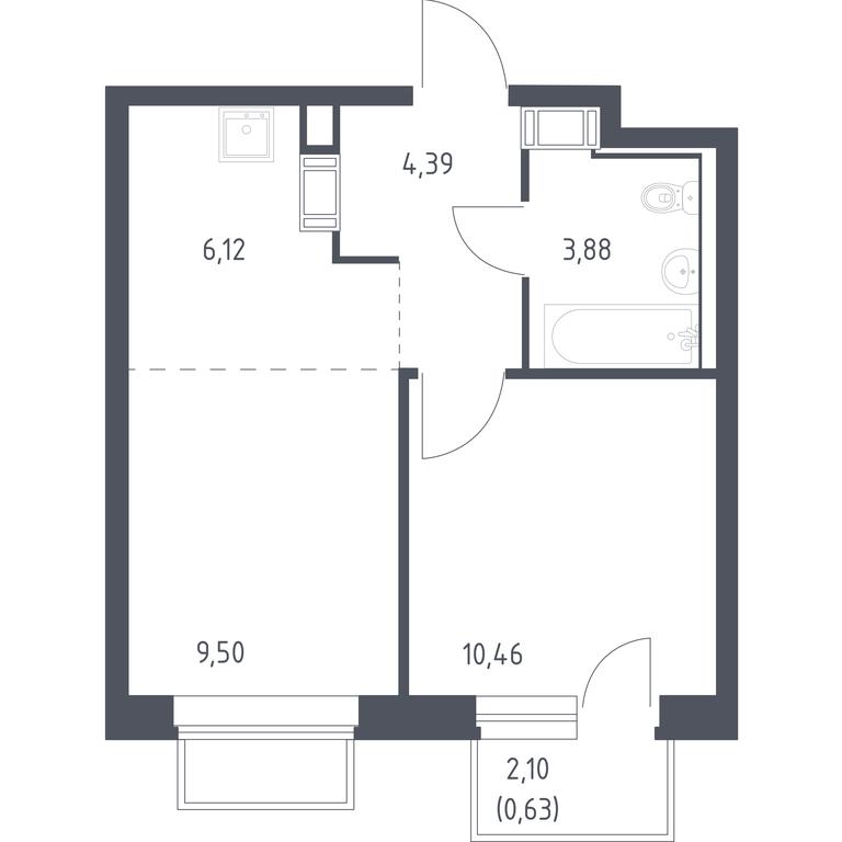 Apartment Sale, 35 sq. m. at Tomilino Park, 1-y kvartal, posyolok Zhilino-1, Lubertsy City District, Moscow Region, Russia #1 Apartment Sale, 35 sq. m. at Tomilino Park, 1-y kvartal, posyolok Zhilino-1, Lubertsy City District, Moscow Region, Russia #1
