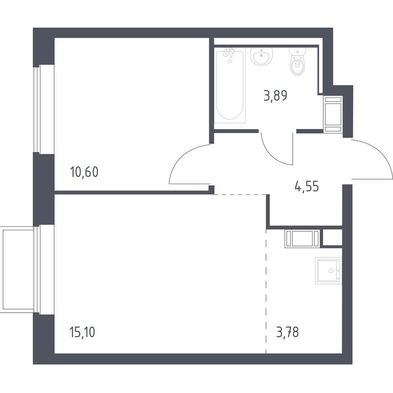 Продажа квартиры, 37,92 м² в ЖК «Томилино Парк», 1-й квартал, посёлок Жилино-1, городской округ Люберцы, Московская область, Россия #1