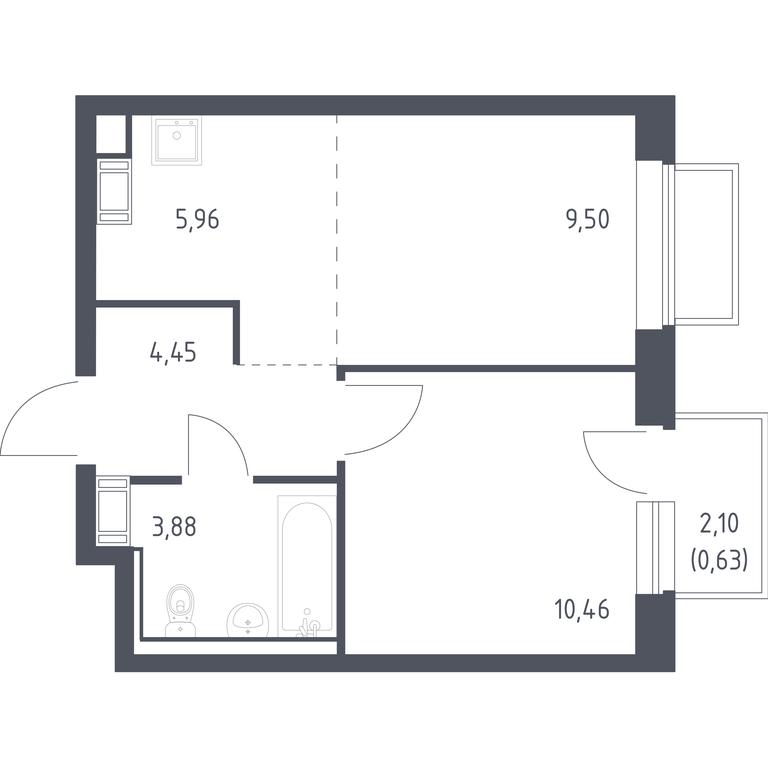 Apartment Sale, 34.9 sq. m. at Tomilino Park, 1-y kvartal, posyolok Zhilino-1, Lubertsy City District, Moscow Region, Russia #1 Apartment Sale, 34.9 sq. m. at Tomilino Park, 1-y kvartal, posyolok Zhilino-1, Lubertsy City District, Moscow Region, Russia #1